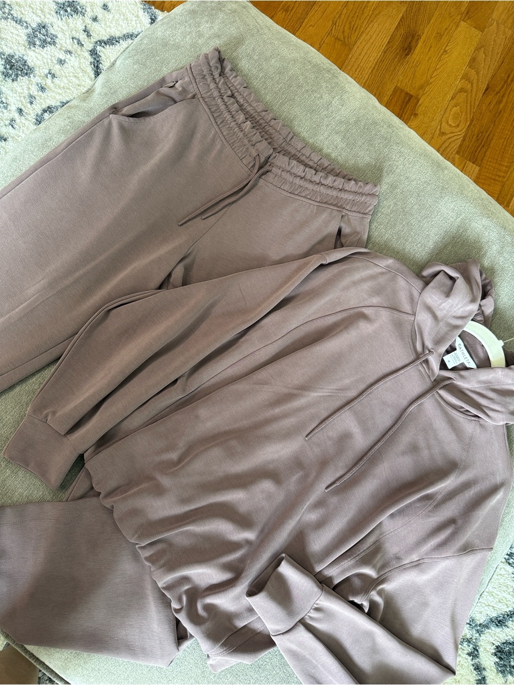 Athleta seasoft set hoodie and pants both size M - smokey rose color